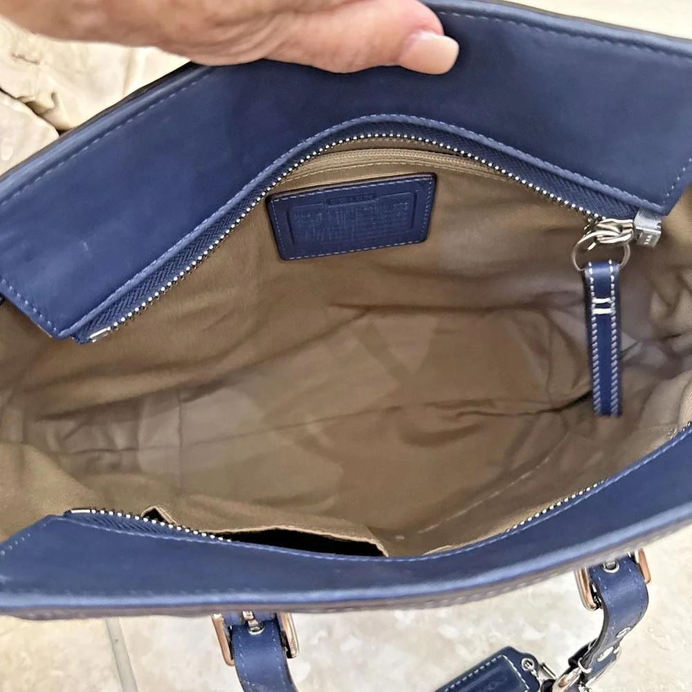 COACH LEGACY Gallery Lunch Tote East West Blue Leather Bag Purse K0993-Z14699